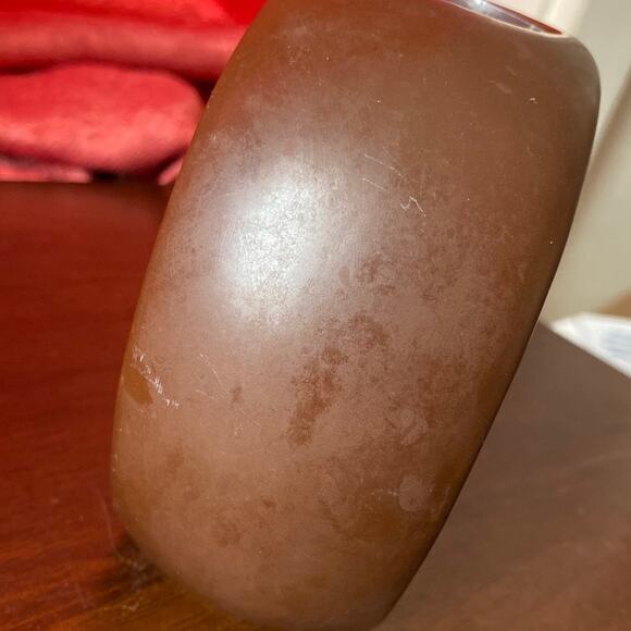 Mid Century Modern Brown Donut Vase Fall Autumn Minimalist Propagation Ikebana - Picture 10 of 10